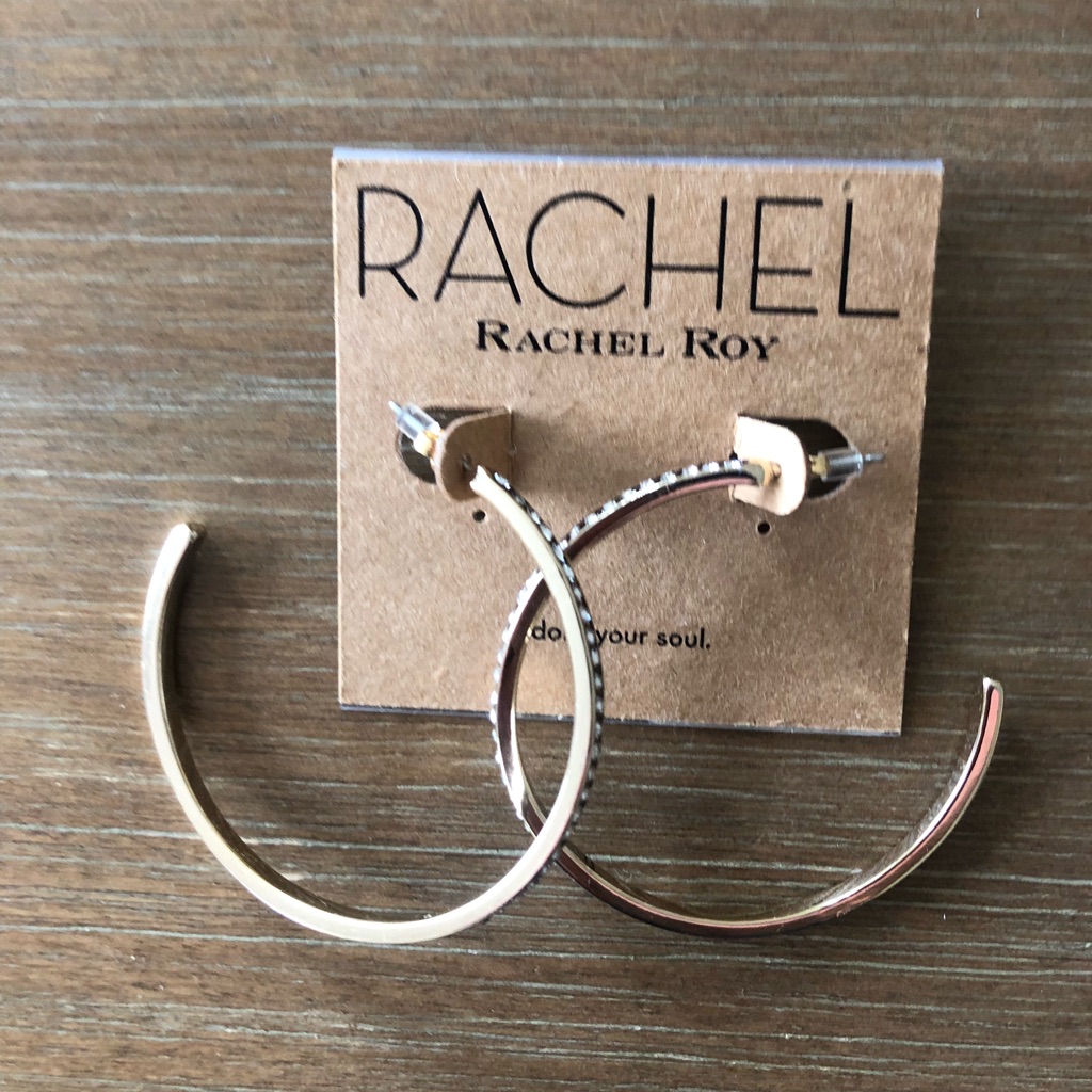 Rachel Roy Gold-Colored Studded Hoops Nwt 11$